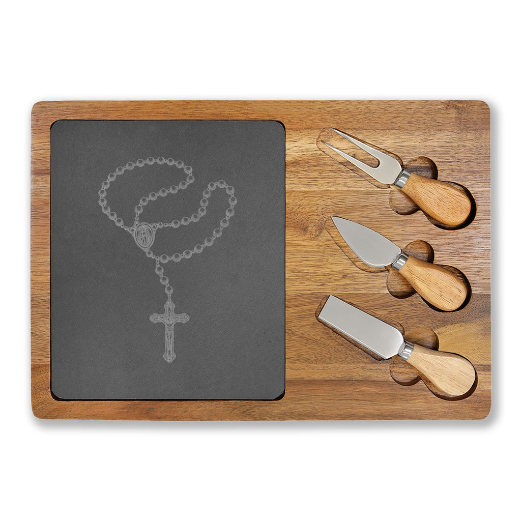 Engraved Rosary Charcuterie Board