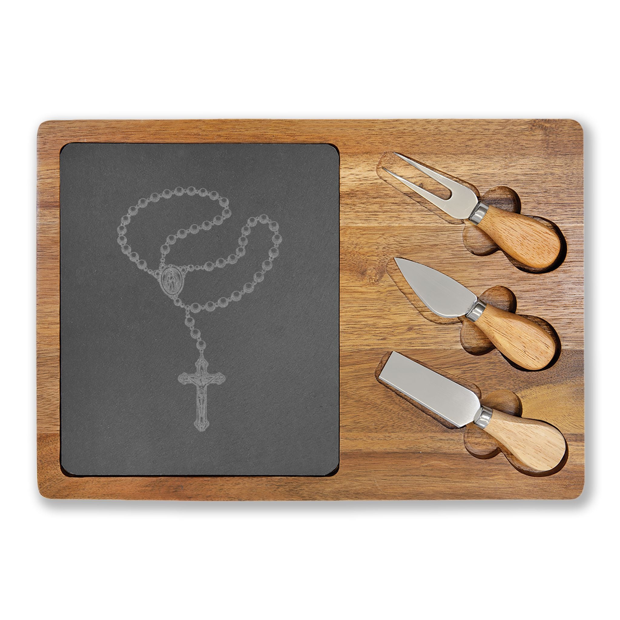 Engraved Rosary Charcuterie Board